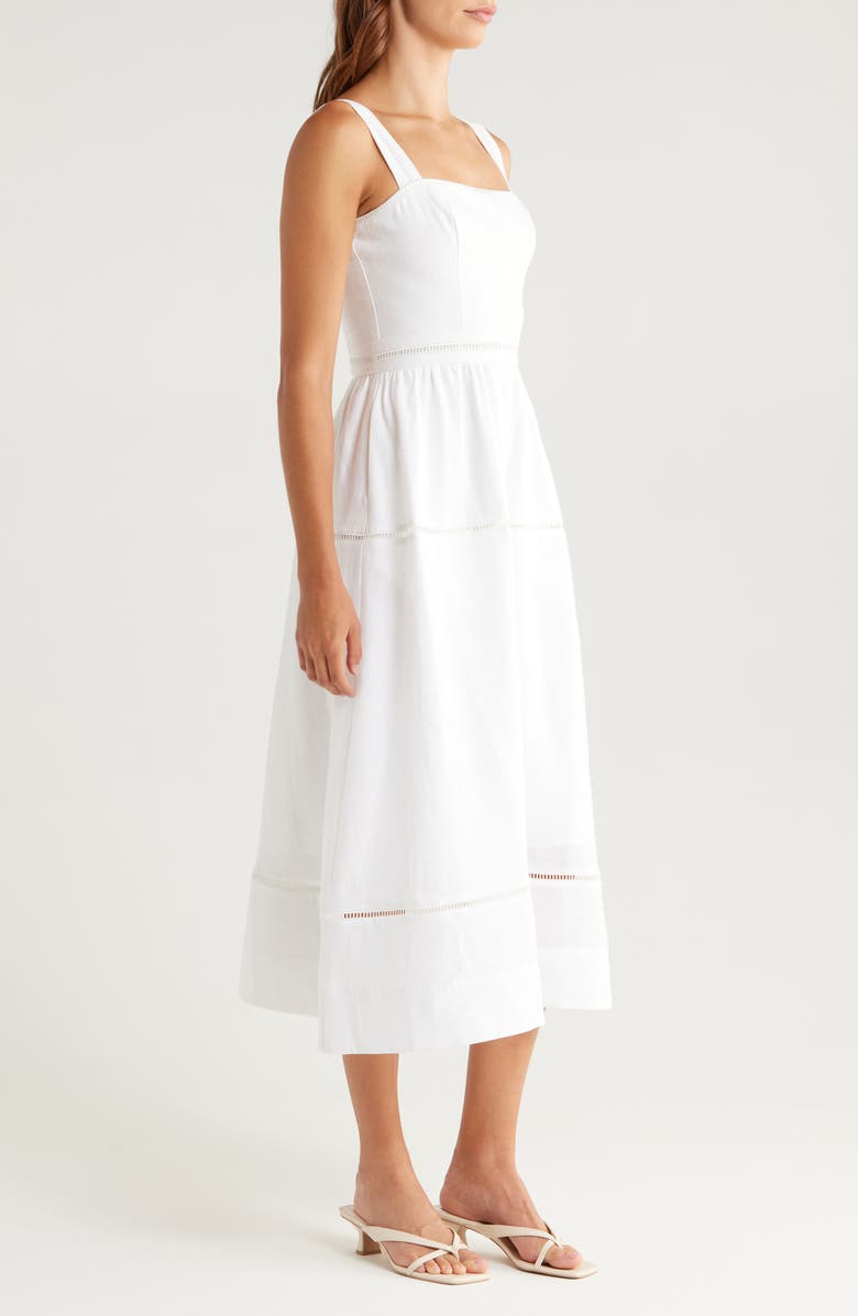 Reformation Everett Linen Midi Sundress, Alternate, color, White