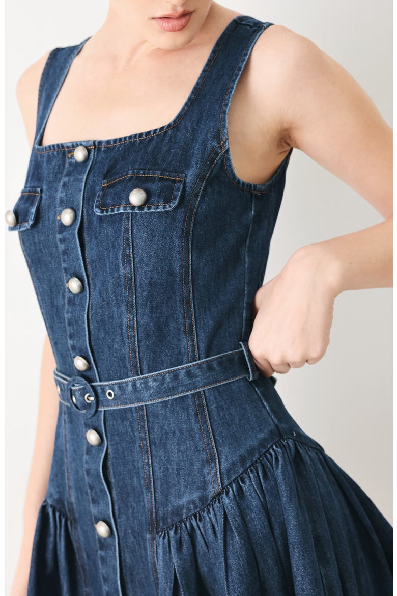 Denim Minidress, Alternate, color, INDIGO