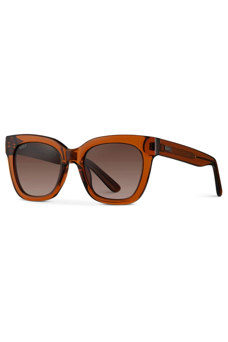 Stormi - 50mm Cat-Eye Polarized Sunglasses, Alternate, color, Crystal Chestnut Brown