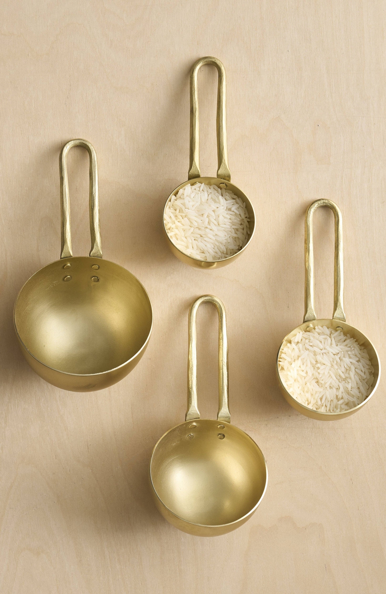 The Collective Forge Brass Measuring Scoops - Set of 4 - Brass