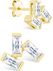 Sterling Forever Macy Baguette Cubic Zirconia Stud Earrings