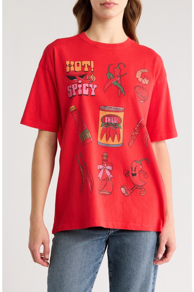 Damson Madder Chilli Boyfriend Organic Cotton Graphic T-Shirt