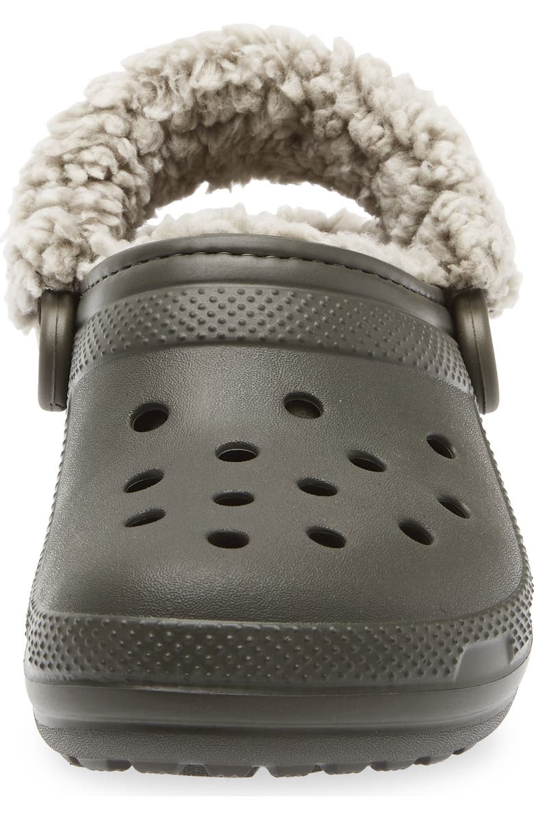 CROCS Classic Fleece Lined Clog, Alternate, color, Dusty Olive