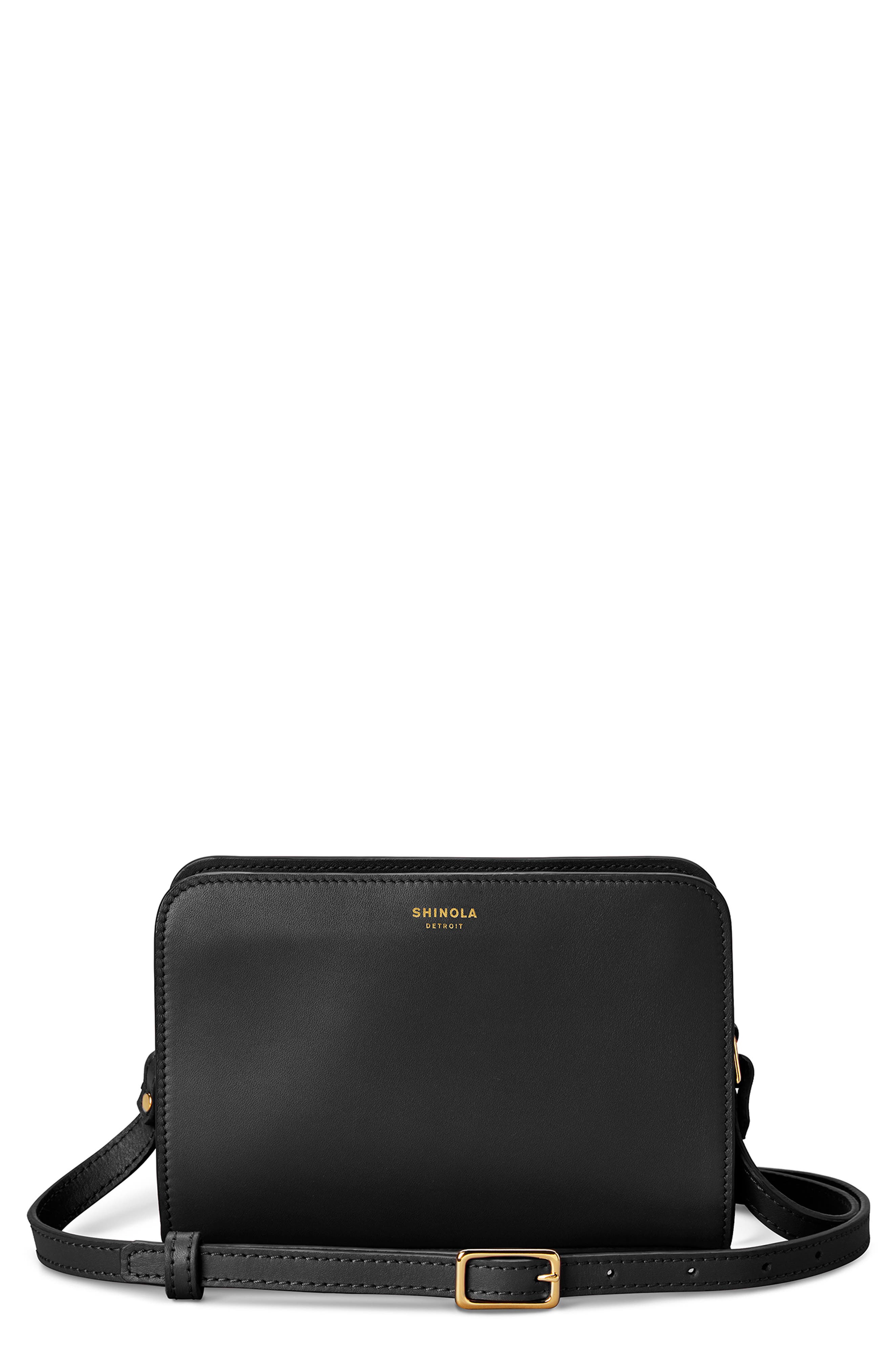 Shinola Mini Leather Crossbody Bag, Main, color, 