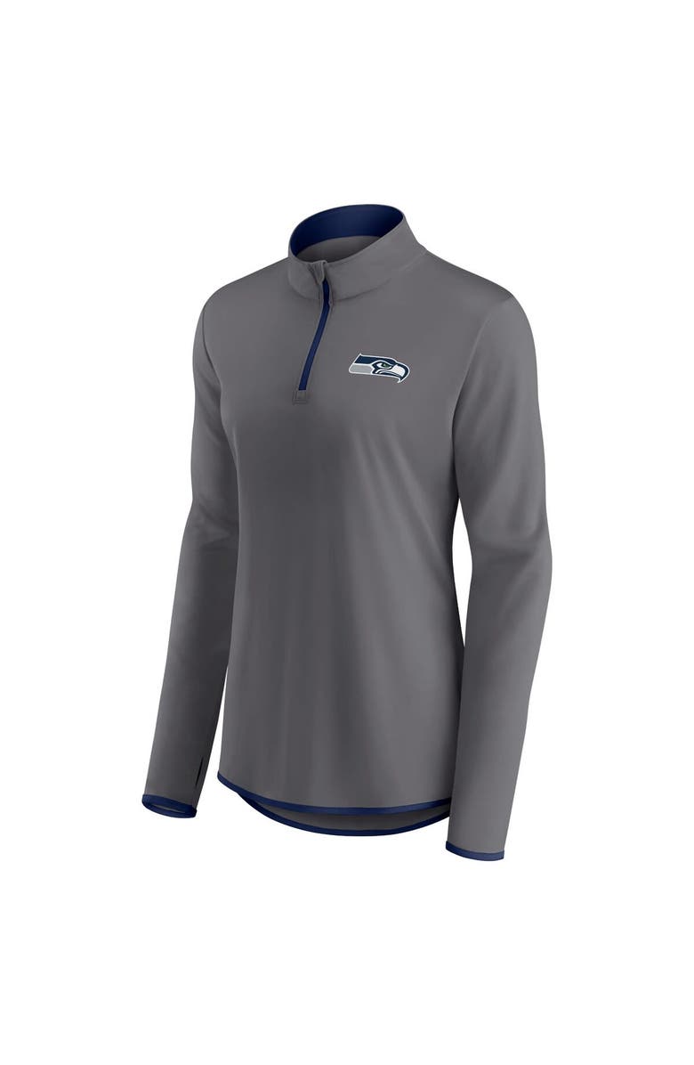 FANATICS Women's Fanatics Branded  Gray Seattle Seahawks Corner Long Sleeve 1/4 Zip Top, Alternate, color, Gray