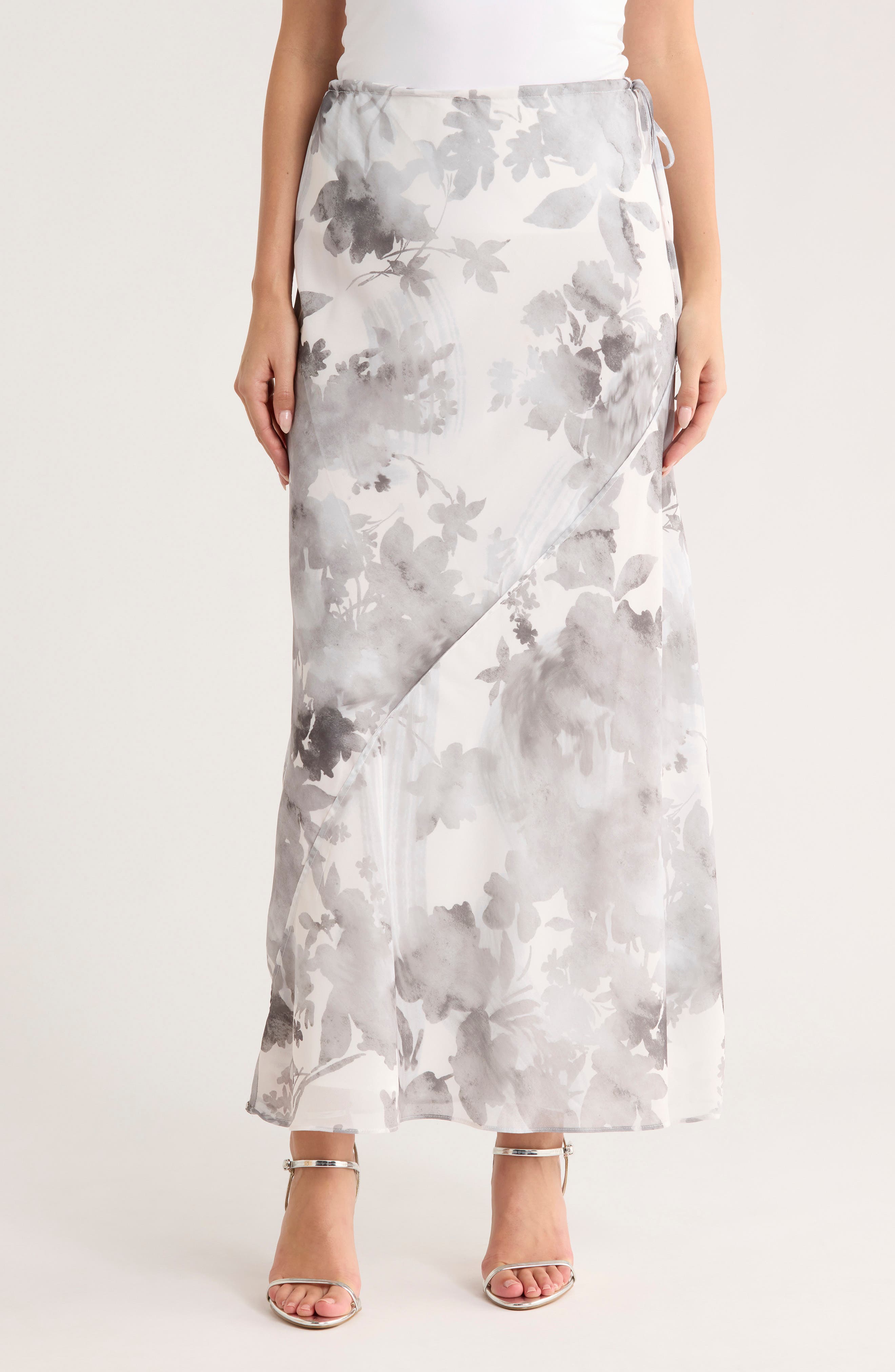 1.STATE Drawstring Column Midi Skirt