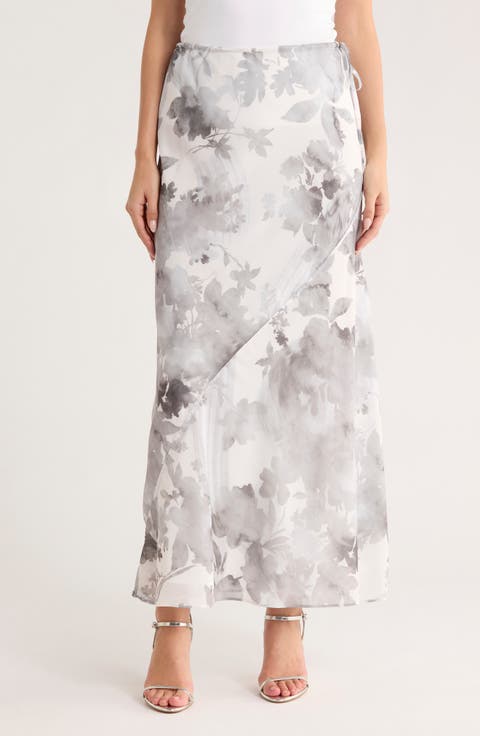 Drawstring Column Midi Skirt