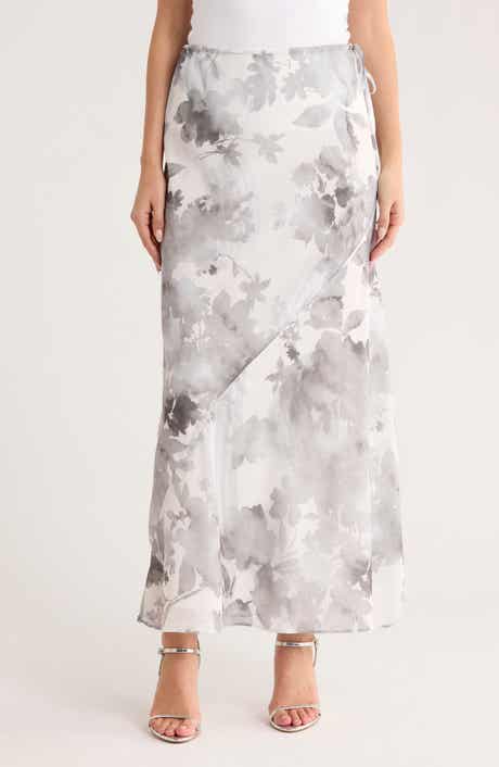 1.STATE Drawstring Column Midi Skirt