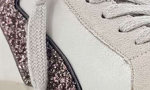 Shushop Sandy Mid Top Sneaker In Pewter Glitter