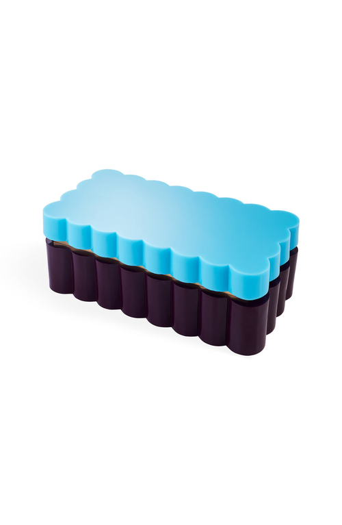 Jonathan Adler Large Fleur Acrylic Box In Blue