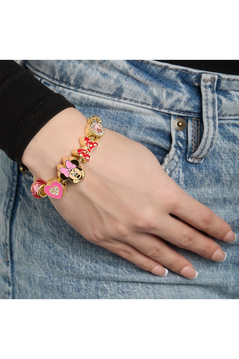 Minnie Mouse Charm Bracelet with Heart Accents, Alternate, color, Gold