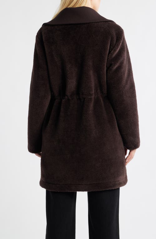 Bernardo Super Soft Faux Shearling Coat In Brown