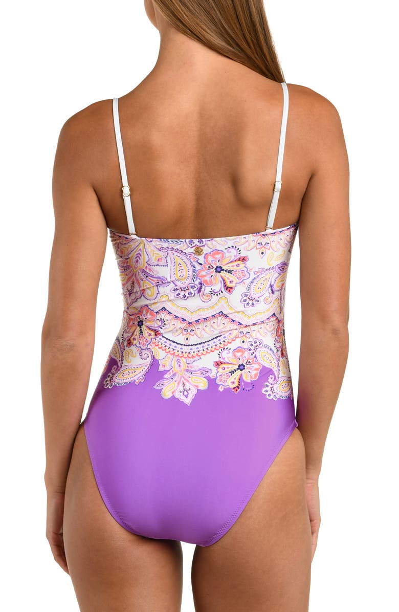 Sunshine 79 Lilac Cascade Bandeau One-Piece Swimsuit, Alternate, color, 