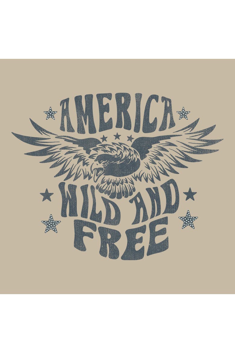 Junior's America Wild And Free Bald Eagle Short Sleeve Baby T-shirt, Alternate, color, Plaza Taupe
