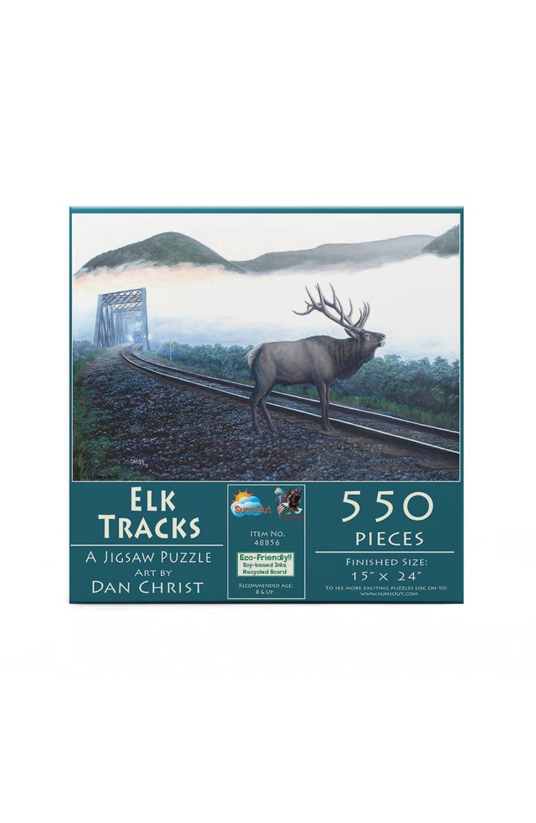 Sunsout Elk Tracks 550 piece Jigsaw Puzzle for Adults, Alternate, color, Multicolor