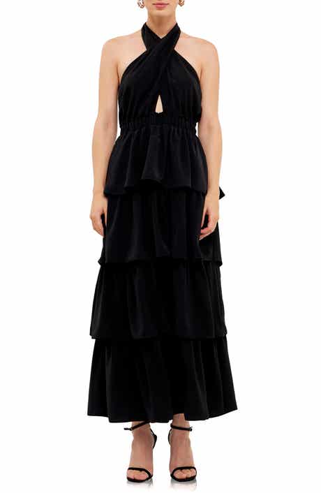 Endless Rose Halter Neck Tiered Maxi Dress