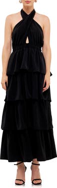 Endless Rose Halter Neck Tiered Maxi Dress