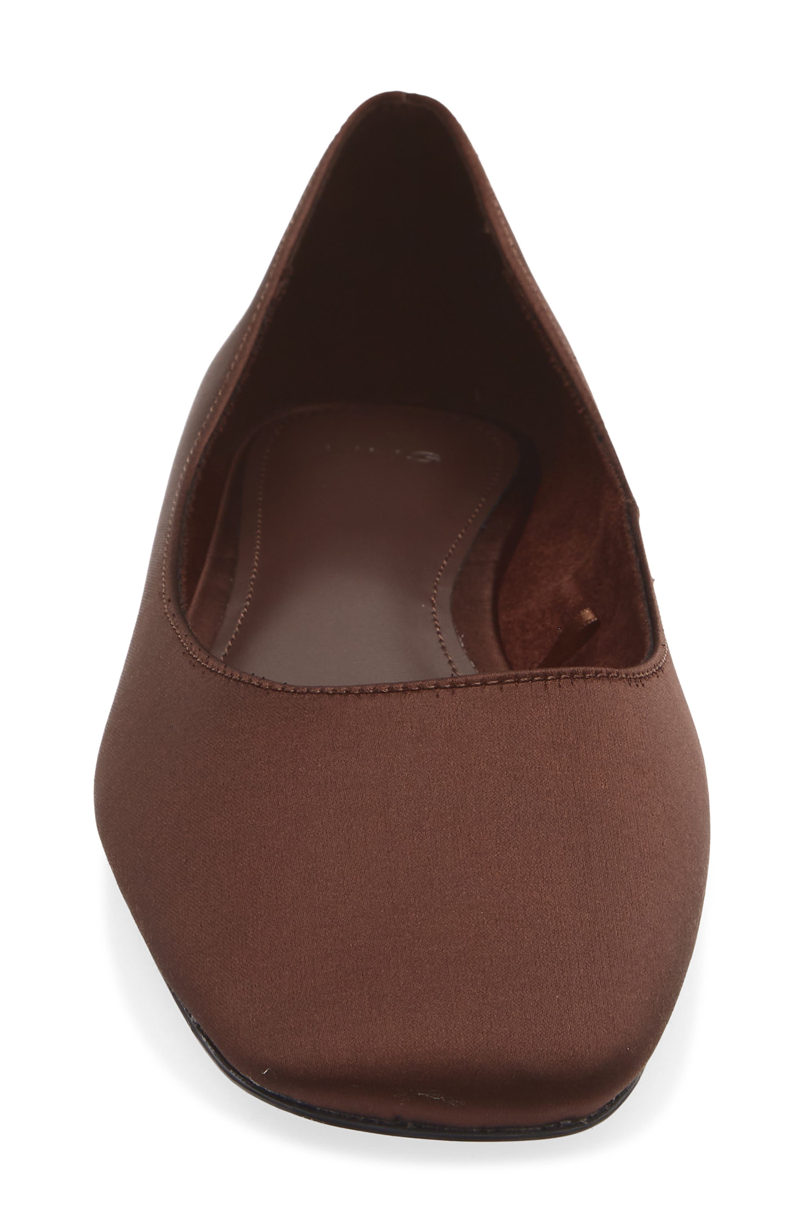 Ebro Square Toe Flat, Alternate, color, CHOCOLATE