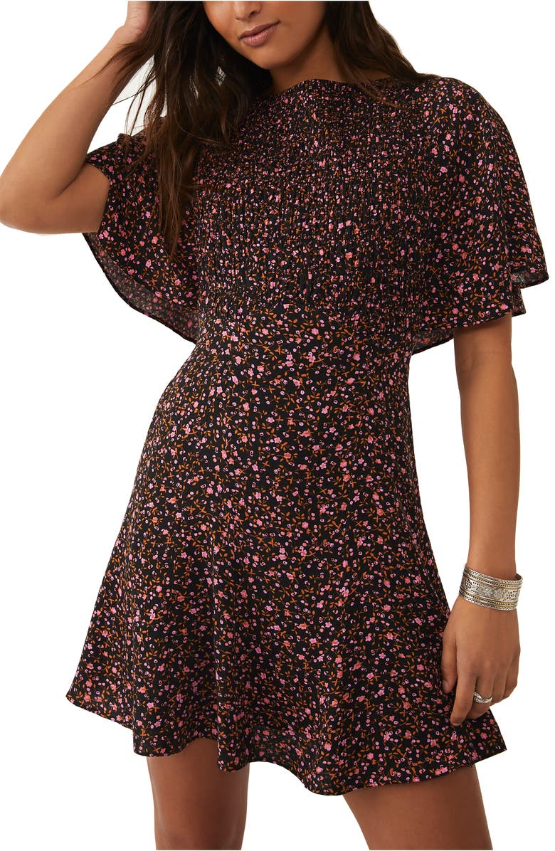 Free People Florence Tie Back Minidress, Alternate, color, Evening Combo