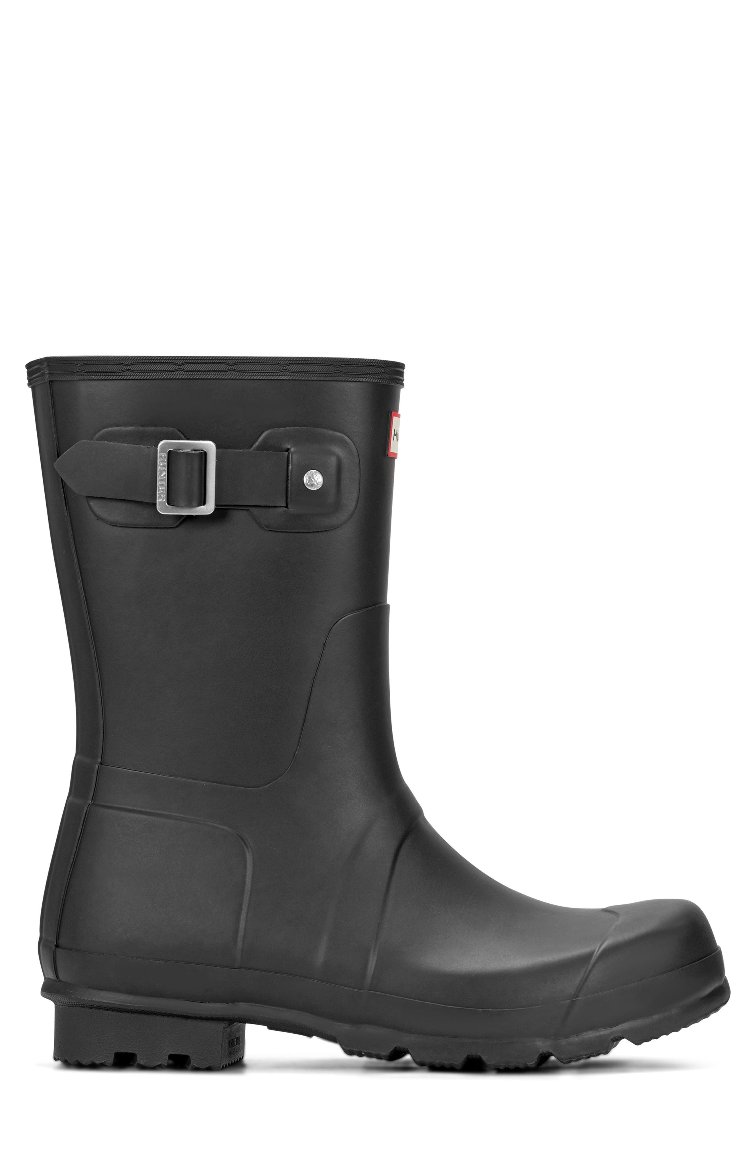 Hunter Waterproof Original Short Boot, Alternate, color, Black