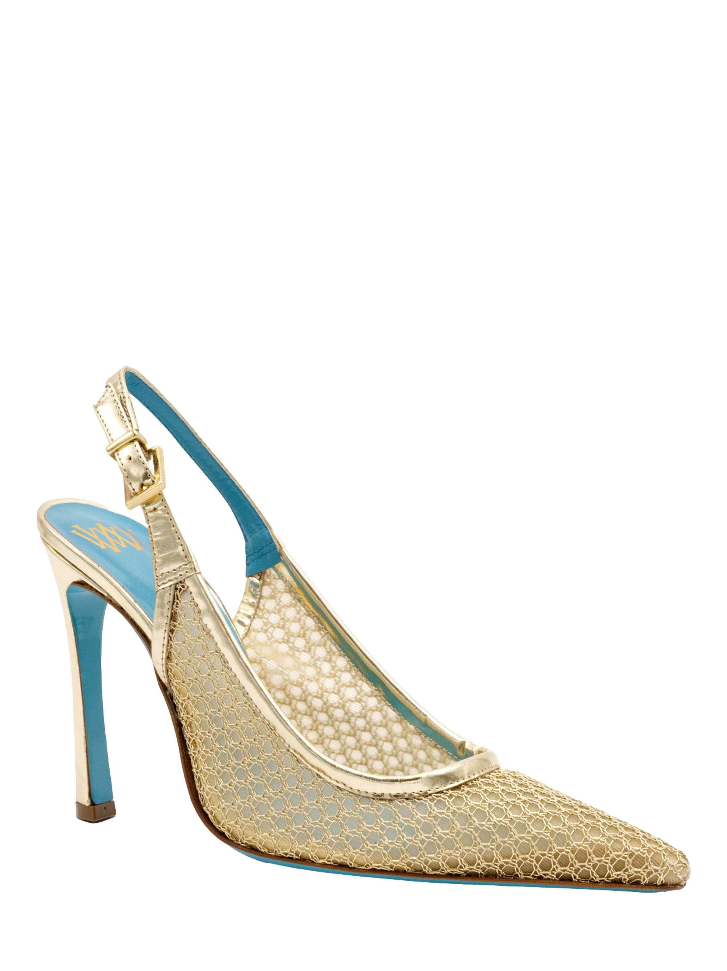 Valentina Rangoni Rea Mesh Slingback, Main, color, Gold Nadira