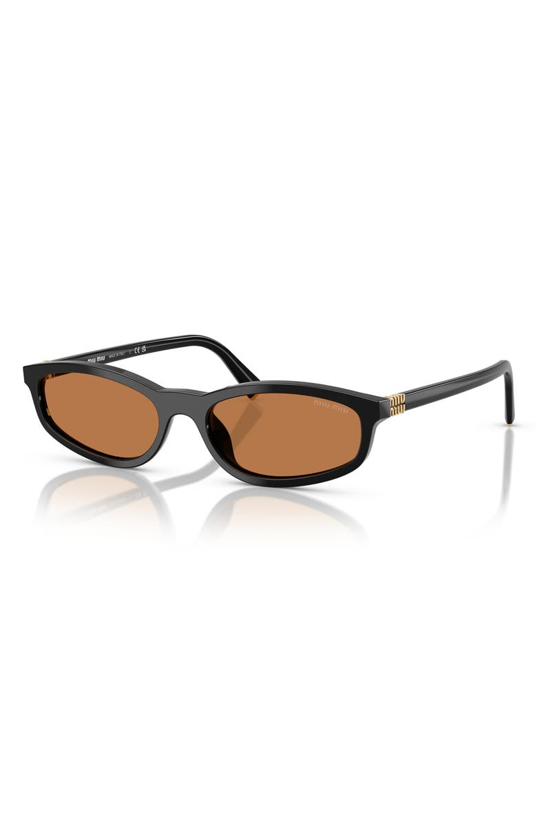 Miu Miu 54mm Irregular Sunglasses, Alternate, color, Black / Brown