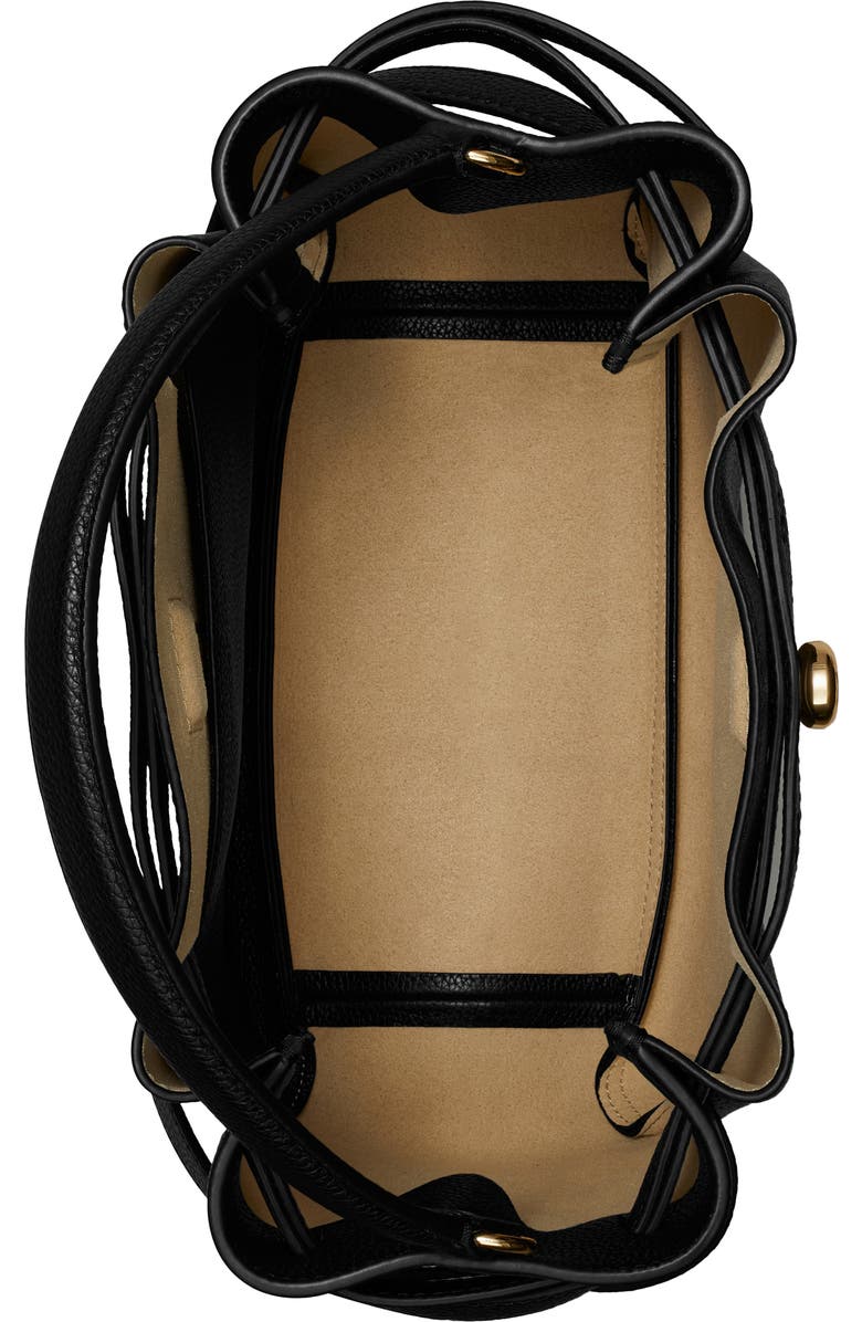 Tory Burch Romy Pebble Leather Bucket Bag, Alternate, color, Black