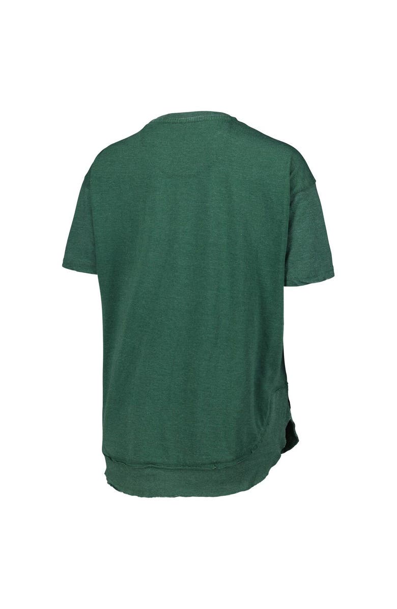 PRESSBOX Women's Pressbox Heather Green Michigan State Spartans Arch Poncho T-Shirt, Alternate, color, Heather Green