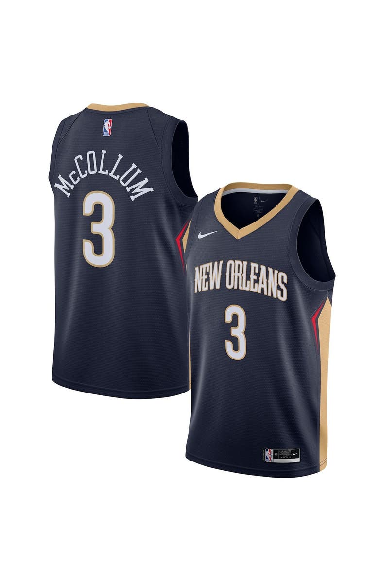 Nike C.J. McCollum Navy New Orleans Pelicans Swingman Jersey - Icon Edition, Main, color, 