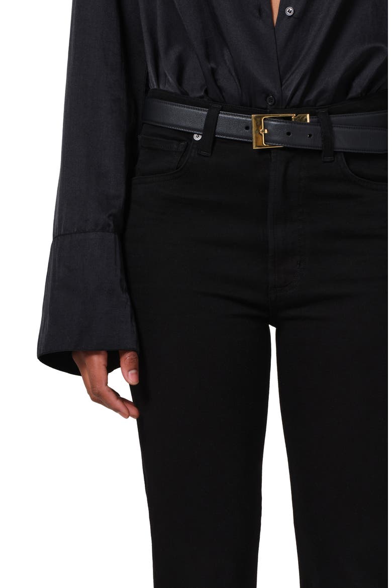Caia High Waist Ankle Straight Leg Jeans, Alternate, color, PLUSH BLACK (BLACK)