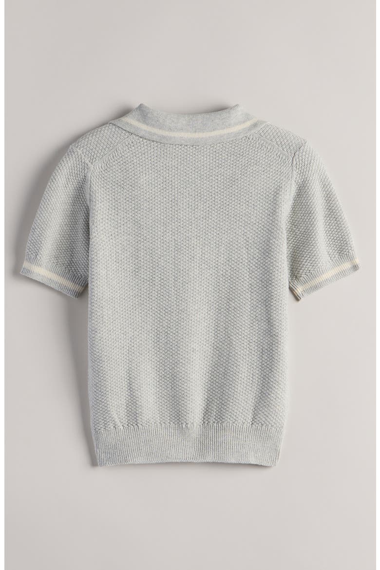 Kids' Texture Polo Sweater, Alternate, color, GREY LIGHT HEATHER