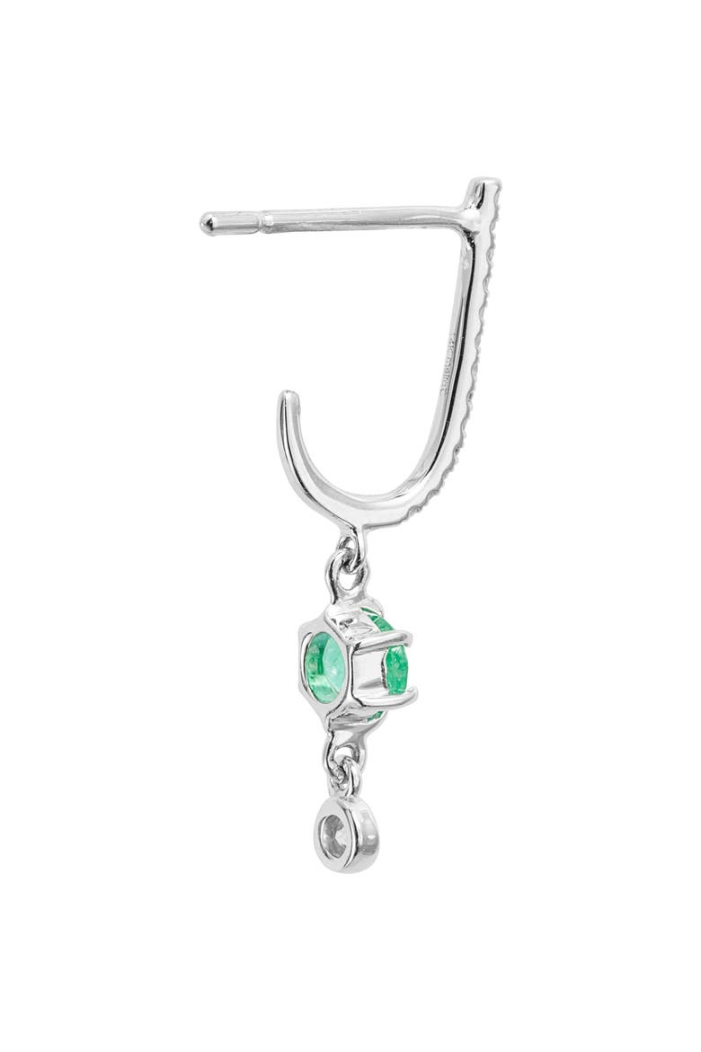 Emerald & Diamond Earrings, Alternate, color, WHITE GOLD