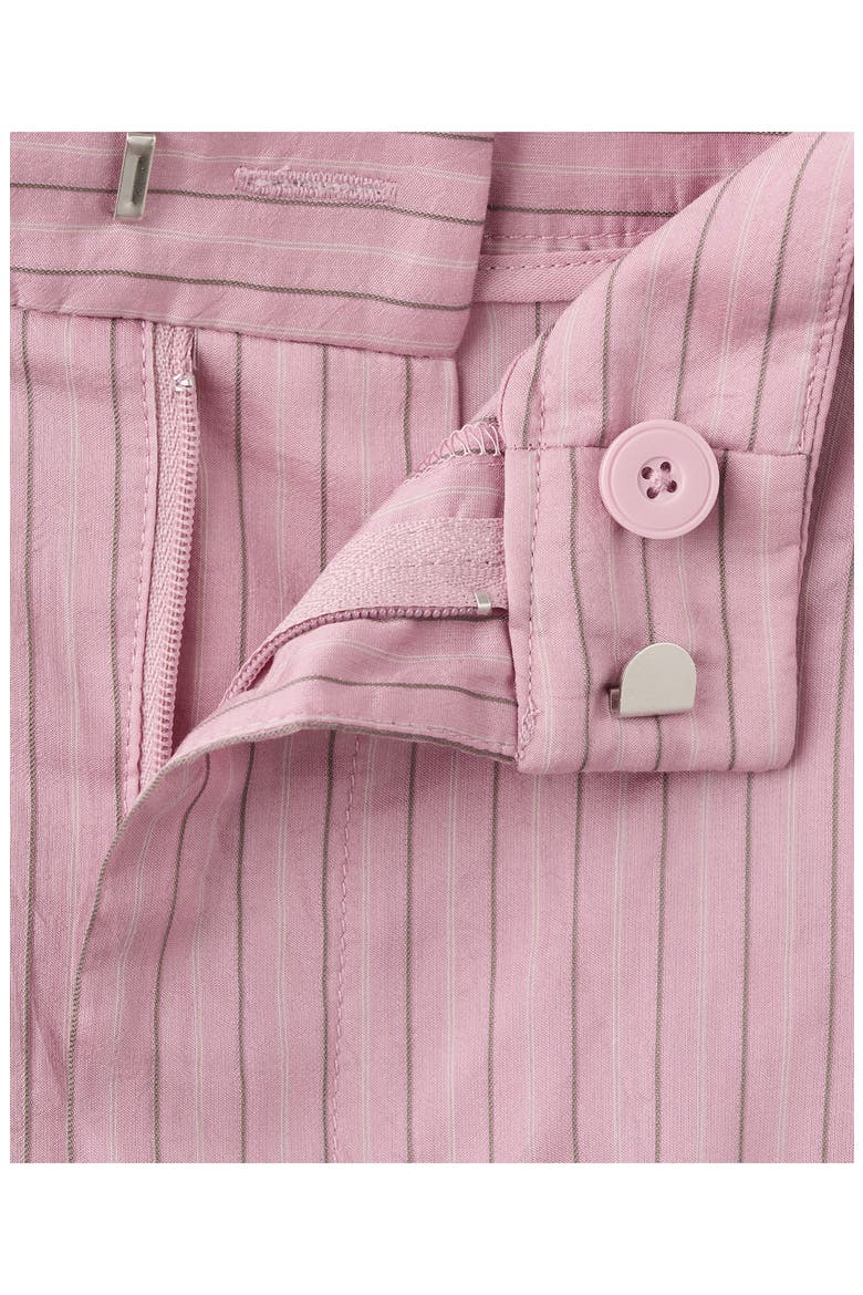 Pleated Pinstripe Straight Fit Bermuda Shorts, Alternate, color, PASTEL PINK
