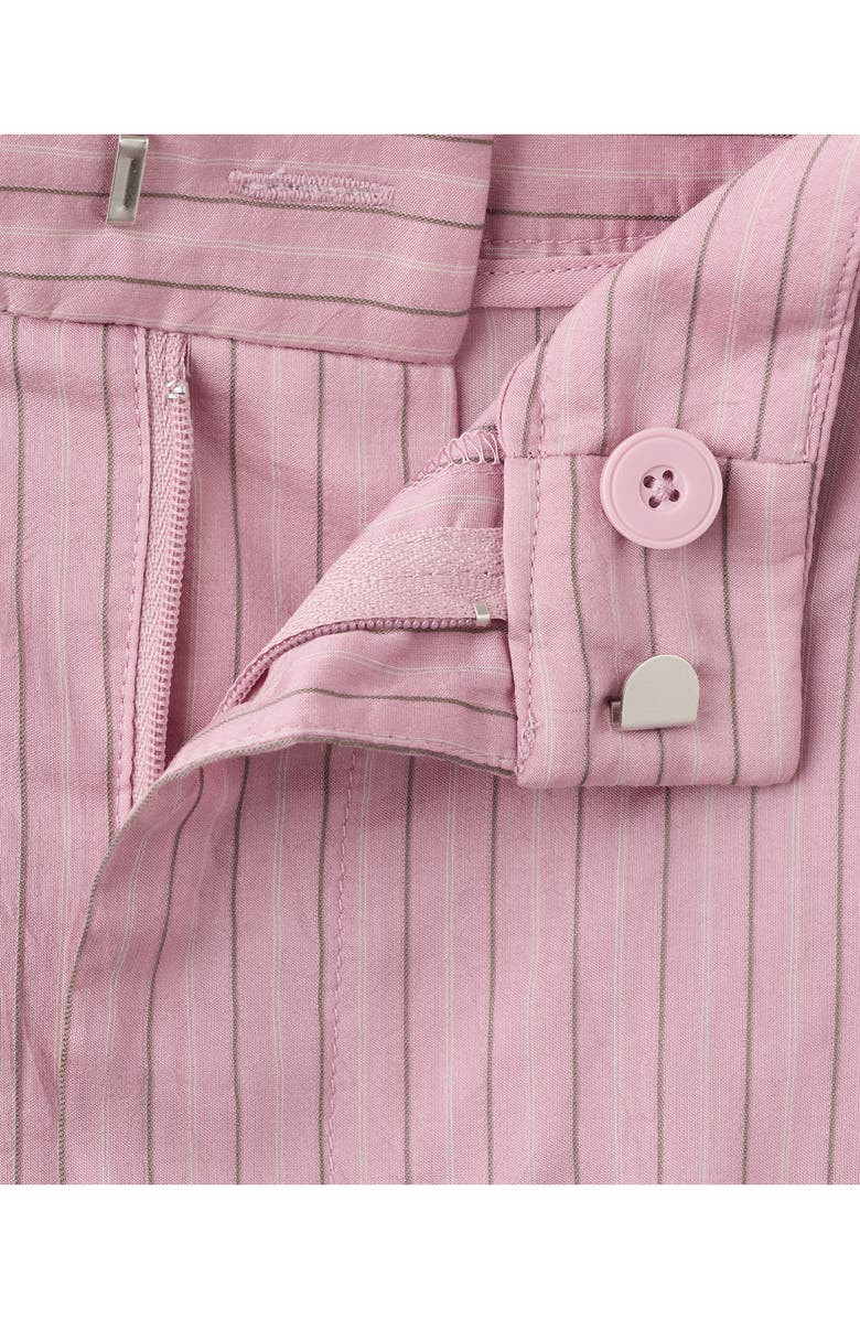 MANGO Pleated Pinstripe Straight Fit Bermuda Shorts, Alternate, color,