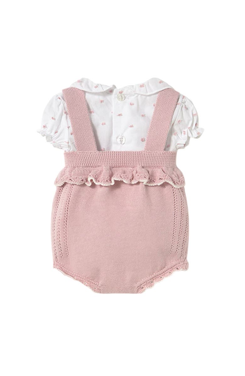 Mayoral Newborn Knit Romper Set, Alternate, color, Sakura