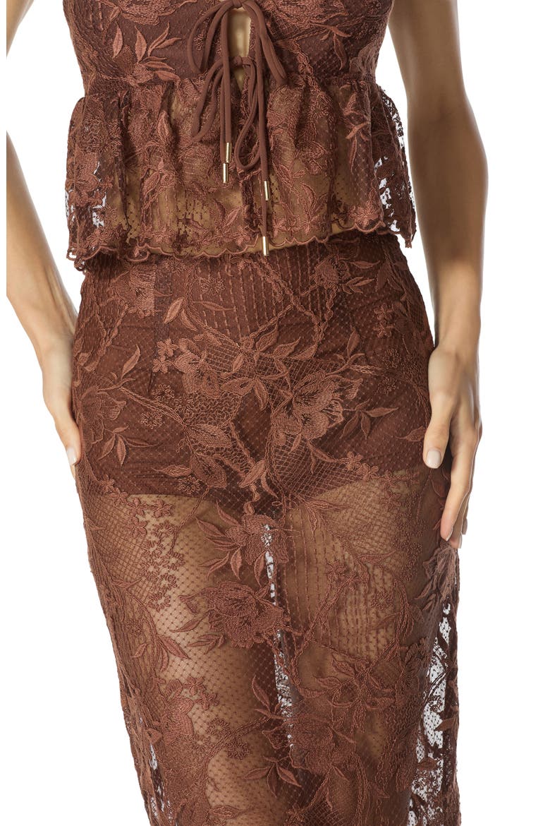 Letricia Lace Tie Neck Crop Top, Alternate, color, CAPPUCCINO