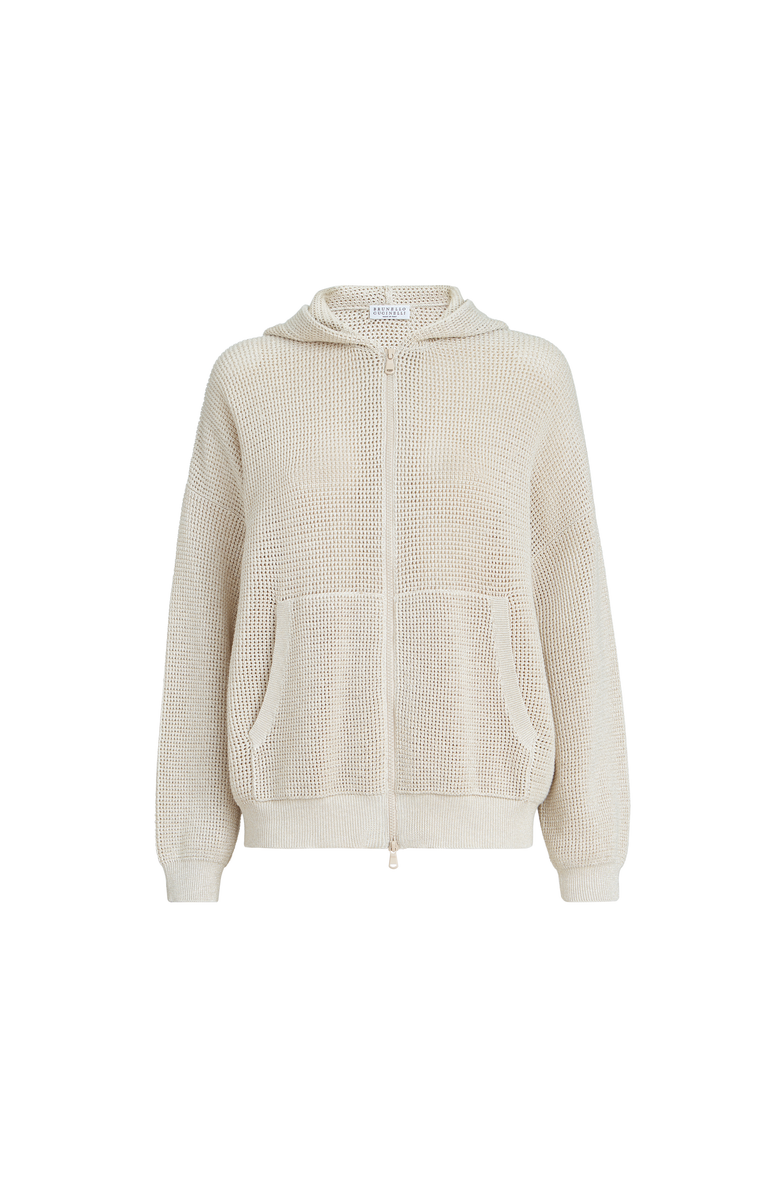 Brunello Cucinelli Sparkling net sweatshirt, Alternate, color, Oat