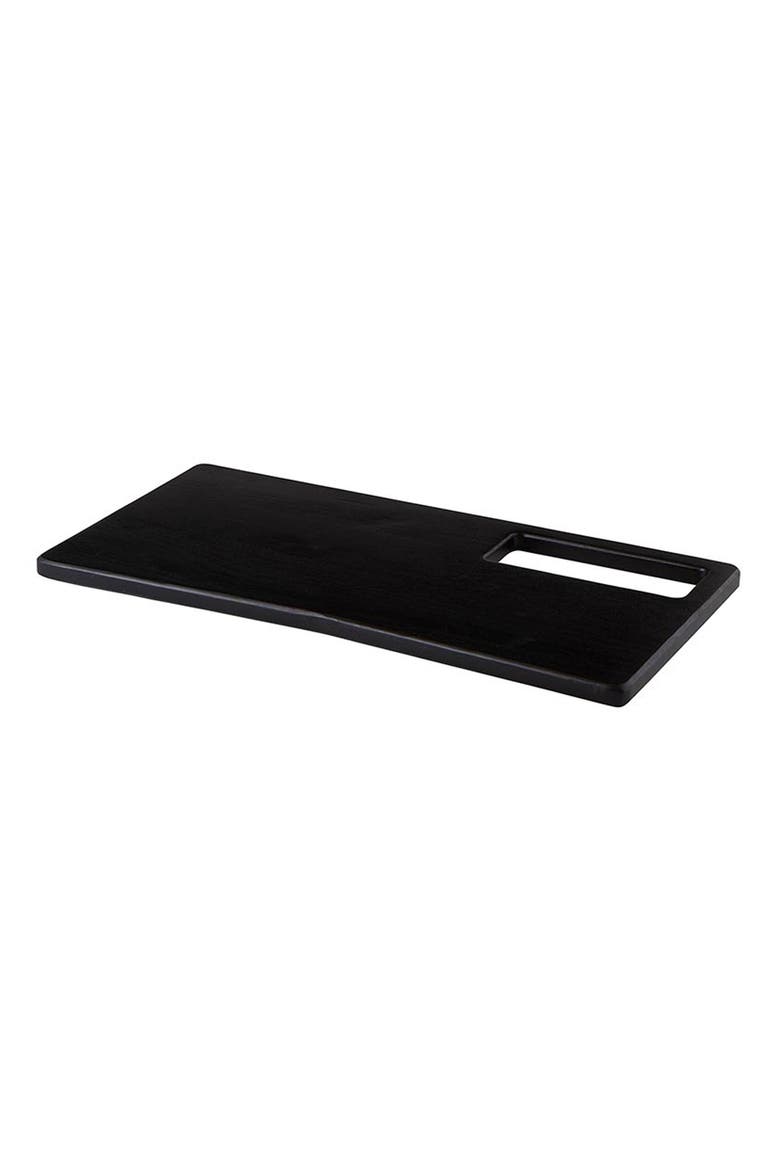 Mango Wood Side Handle Serving Board, Main, color, BLACK