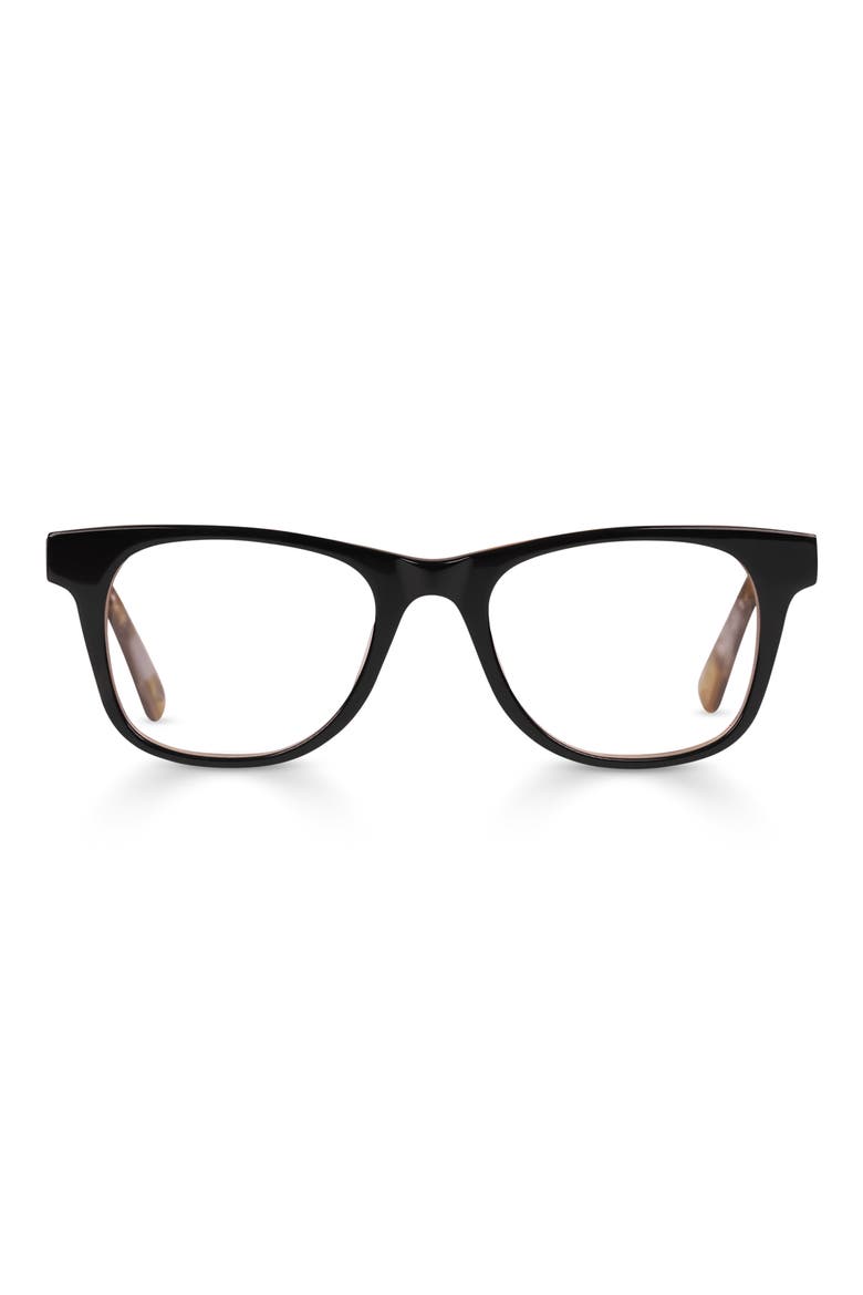The Director 46mm Square Reading Glasses, Main, color, BLACK PEARL BACKSIDE