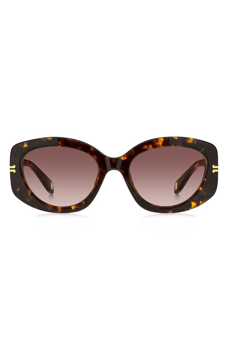 Marc Jacobs 56mm Gradient Rectangular Sunglasses, Main, color, Havana/ Brown Gradient
