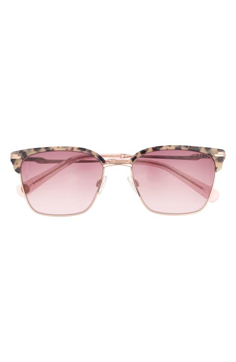 55mm Half Rim Square Sunglasses