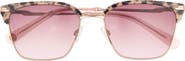 Ted Baker 55mm Half Rim Square Sunglasses