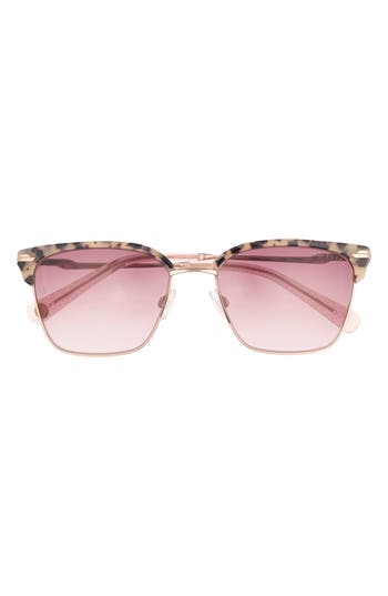 Ted Baker 55mm Half Rim Square Sunglasses