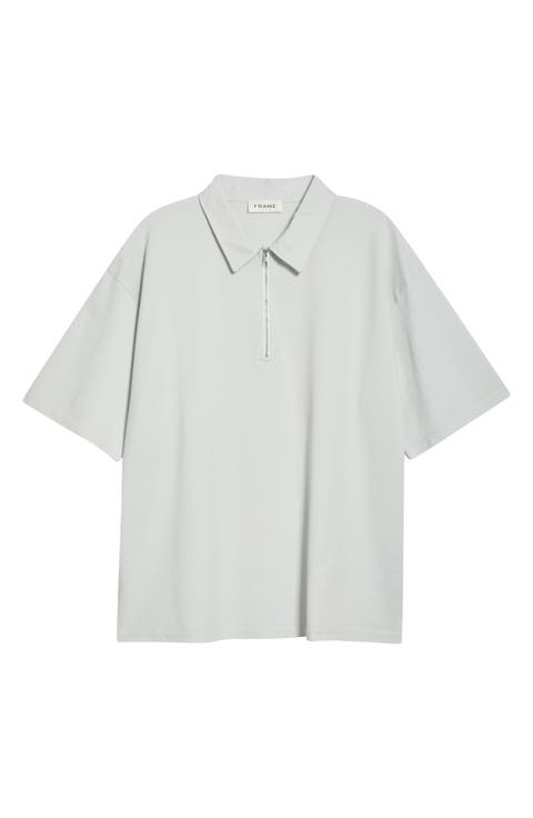 Half Zip Piqué Mercerized Cotton Polo