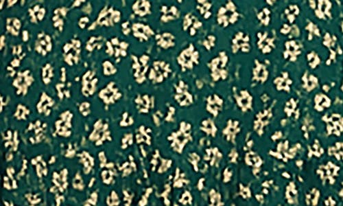 Standards & Practices Floral Short Sleeve Midi Dress In Green