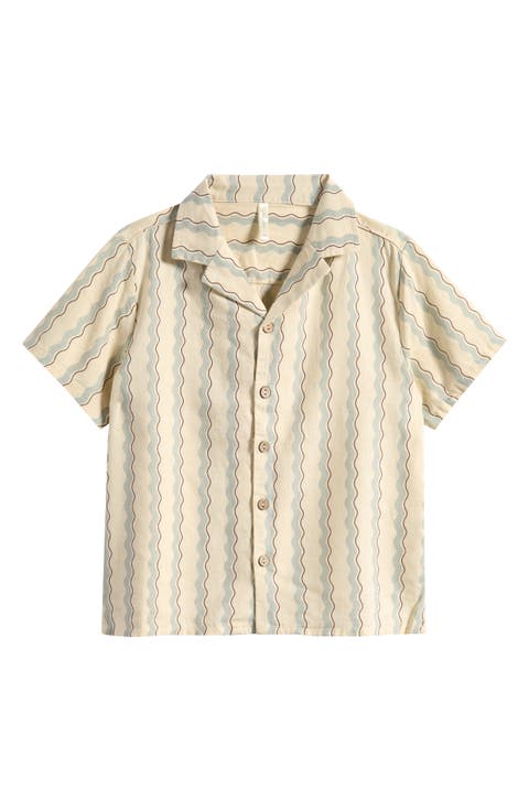 Kids' Wave Stripe Camp Shirt (Toddler & Little Kid)