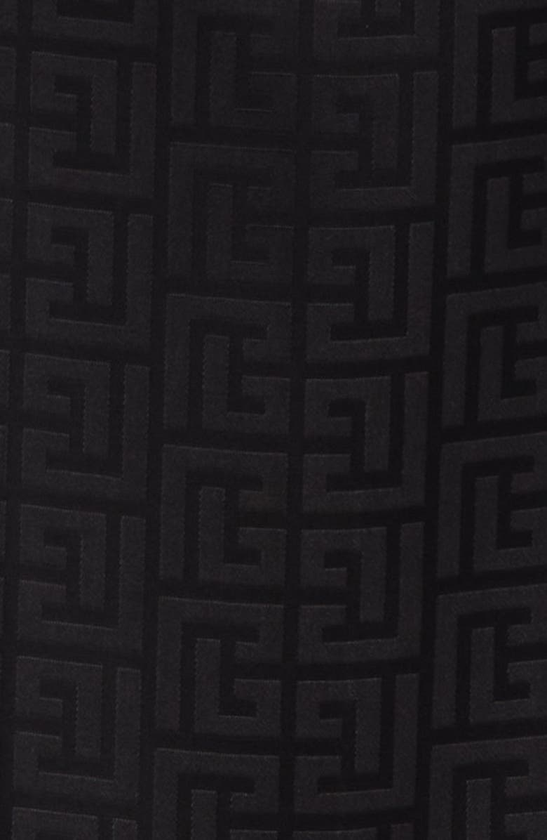 Balmain Tonal Monogram Jacquard Pajama Shirt, Alternate, color, 0Pa Black