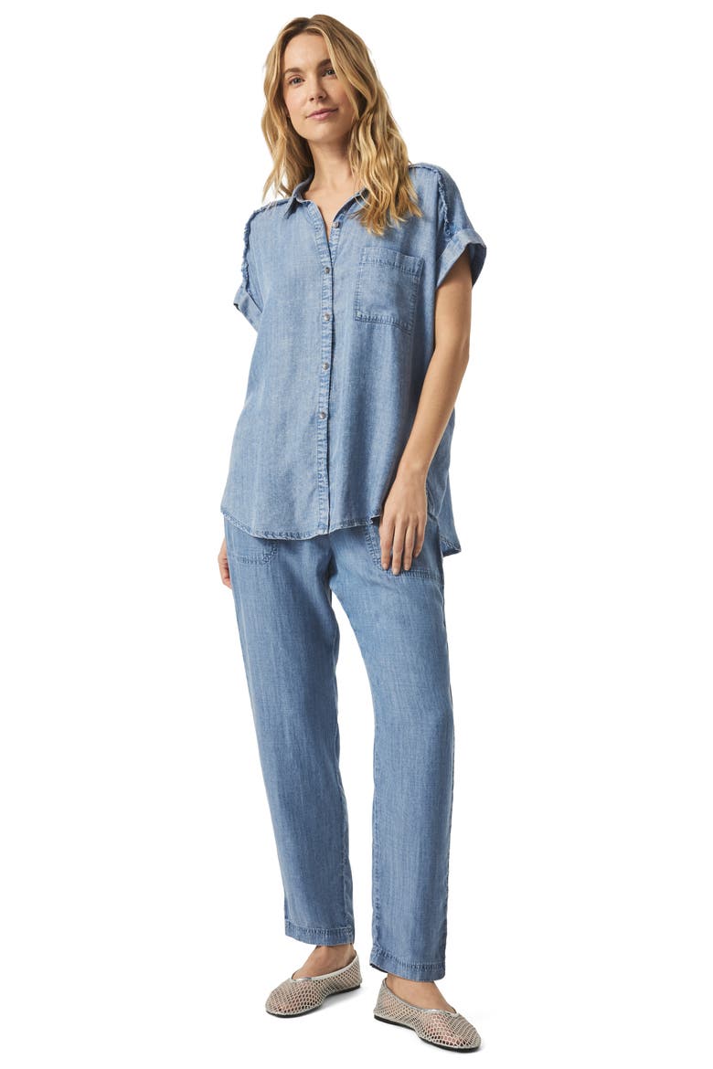 Paige Fray Indigo Denim Shirt, Alternate, color, INDIGO