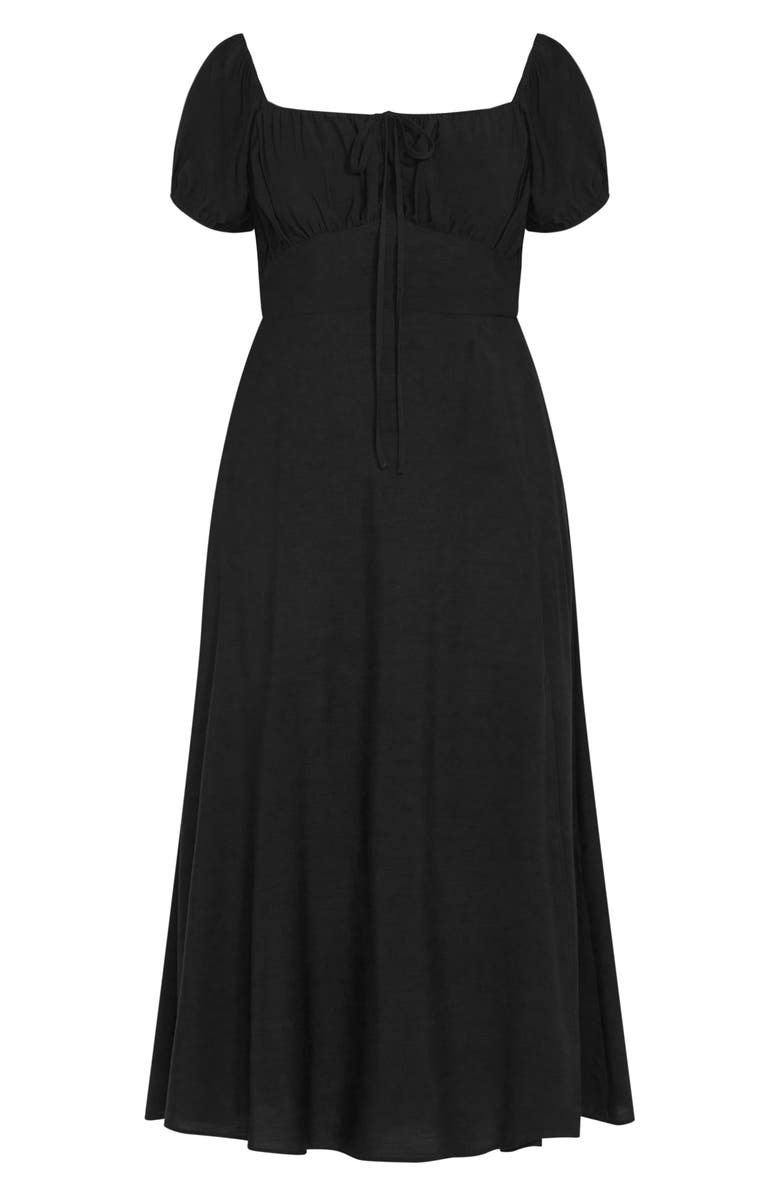 City Chic Abbigail Puff Sleeve Maxi Dress, Alternate, color, Black