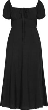 City Chic Abbigail Puff Sleeve Maxi Dress